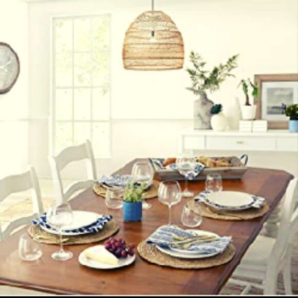 Indigo Ikat Navy Cotton Printed Napkins Set of 4 Cotton - Picture 2 of 4